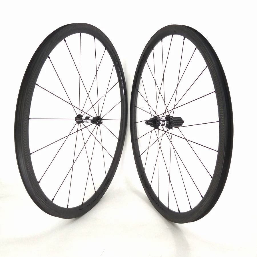 Factory Supply 30mm Rim Brake 26mm Wide Road Wheelset DT 350 Hub Sapim Spokes Tubeless Ready Clincher Tubular Carbon Bike Wheels