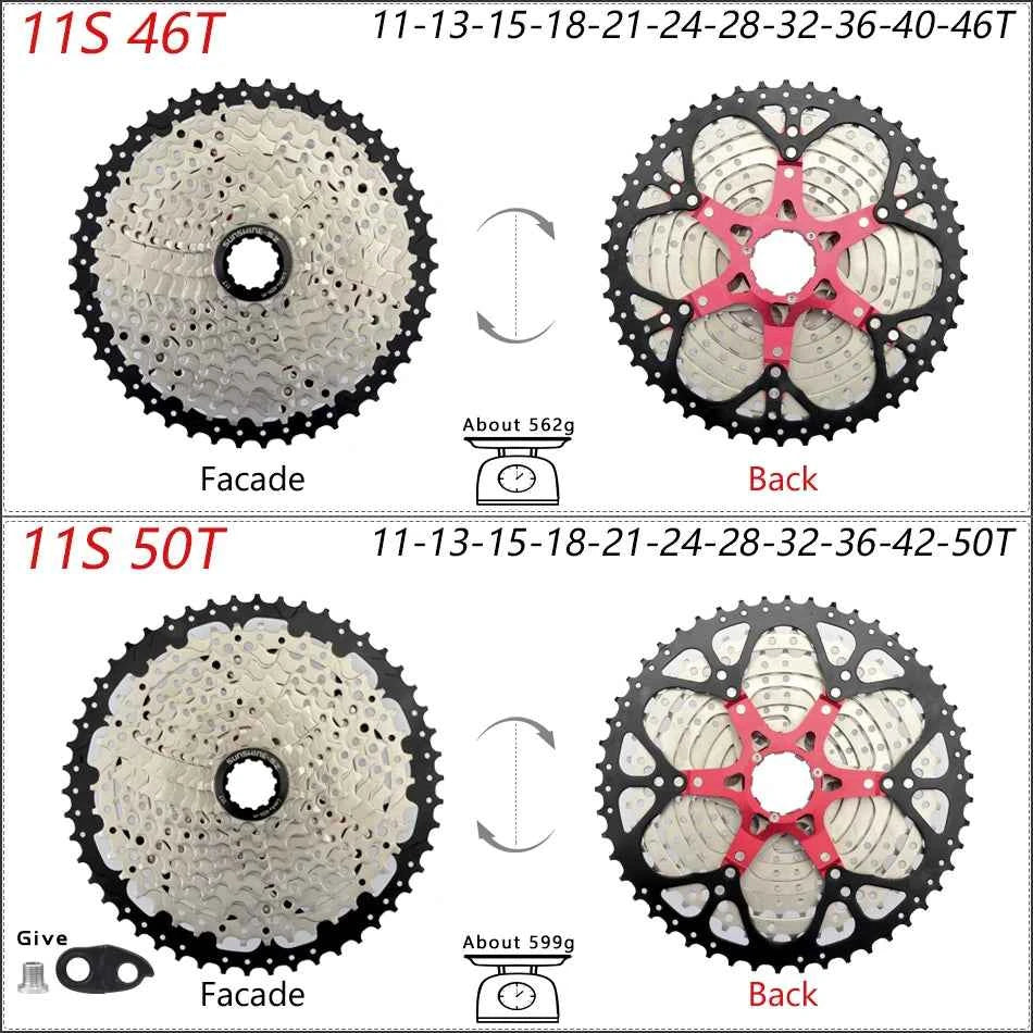 SUNSHINE Bicycle Cassette 8/9/10/11/12Speed Freewheel HG Structure Sprocket 32/36T/40T/42T/46T/50T/52T Flywheel For SHIMANO/SRAM