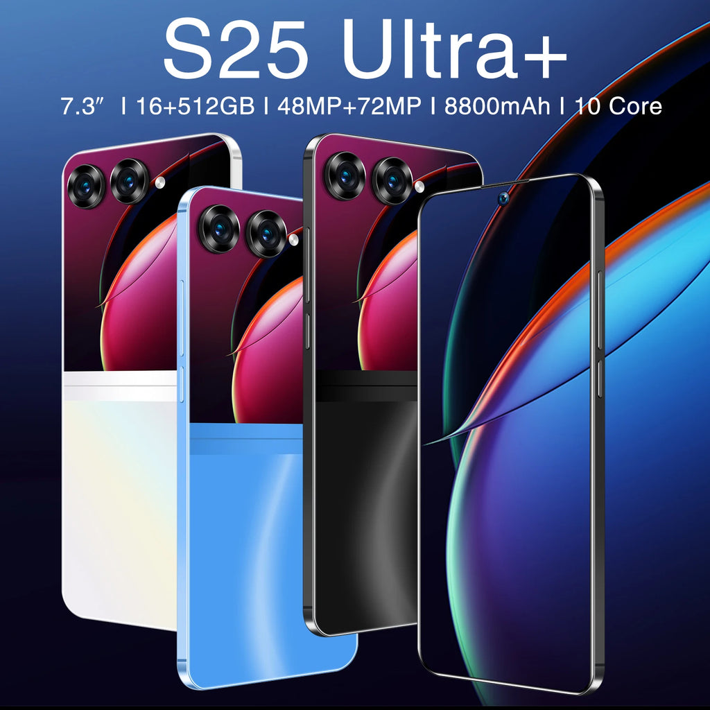 2025 Newest Fold Design S25 Ultra+ Android 5G Smartphone High Quality Screen High Dual SIM GPS Flip 24 Cell Mobile Phone