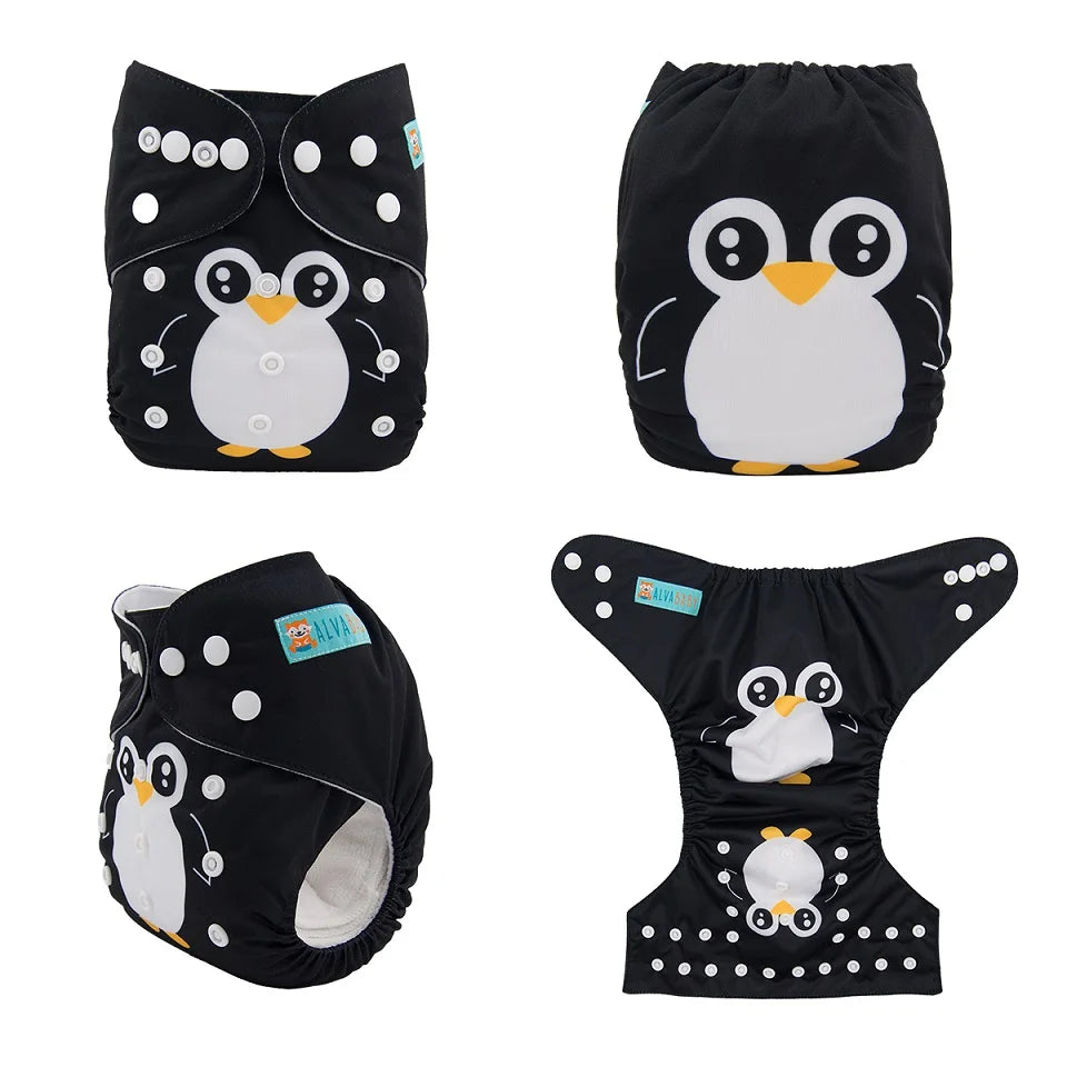 U Pick ALVABABY Digital Position Baby Cloth Diaper Reusable Baby Cloth Nappy with 1pc Microfiber Insert