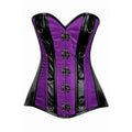 TD Top Drawer Brocade & Faux Leather Steel Boned Corset for Women