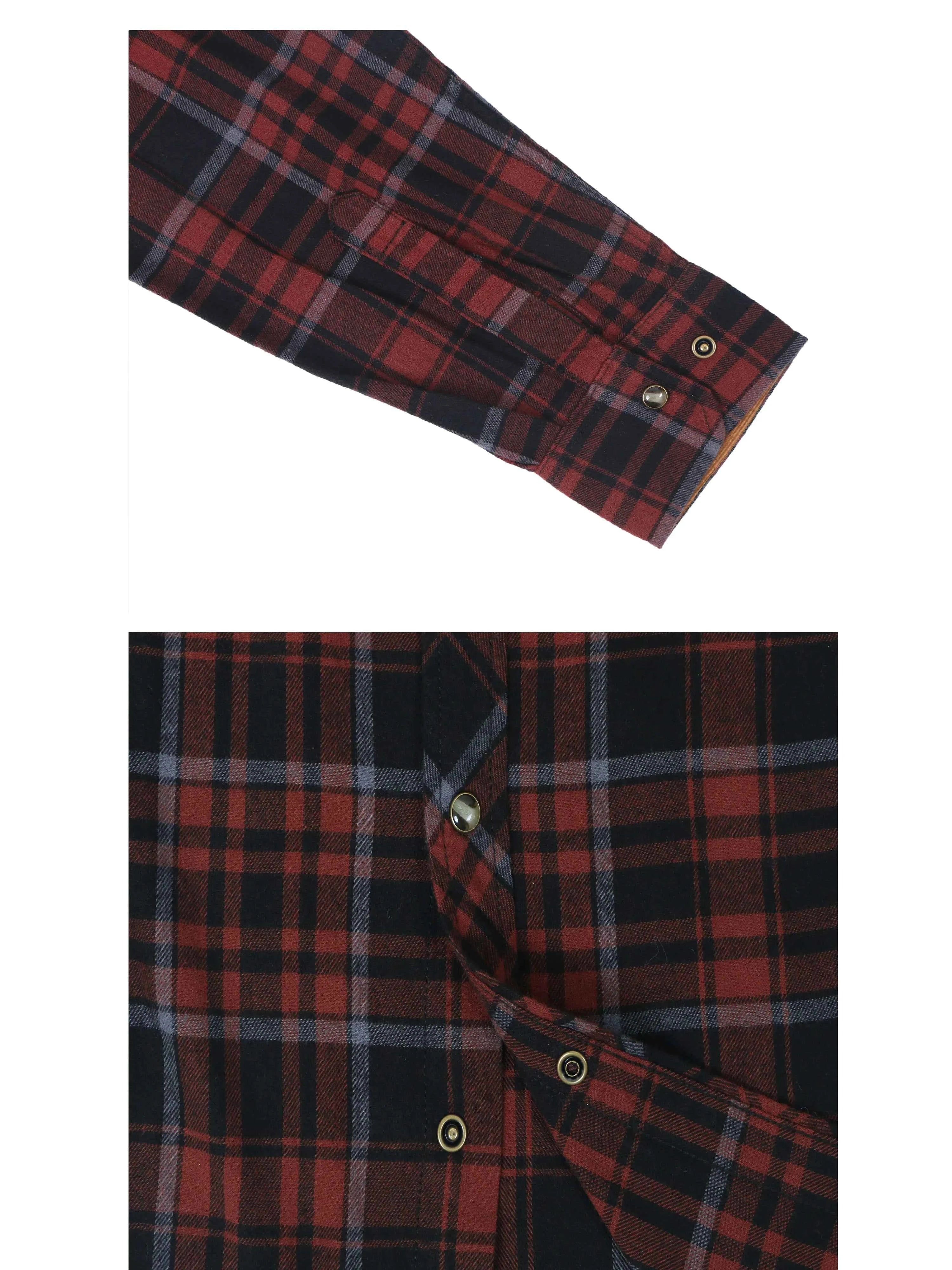 Mens Flannel Pearl Snap Plaid Button up Casual Western Cowboy Long Sleeve Shirts