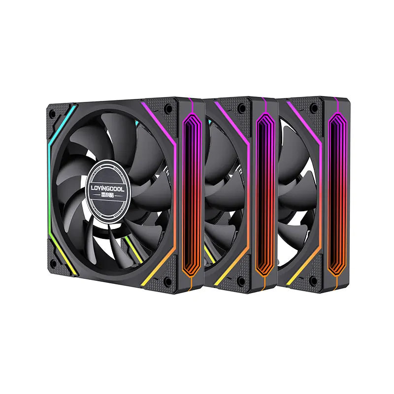 Lovingcool Newest Design Colorful LED Computer Case Fan PWM 120mm Ventiladores PC ARGB Fan 5V 3PIN 4PIN Plastic RGB 40000 Hrs