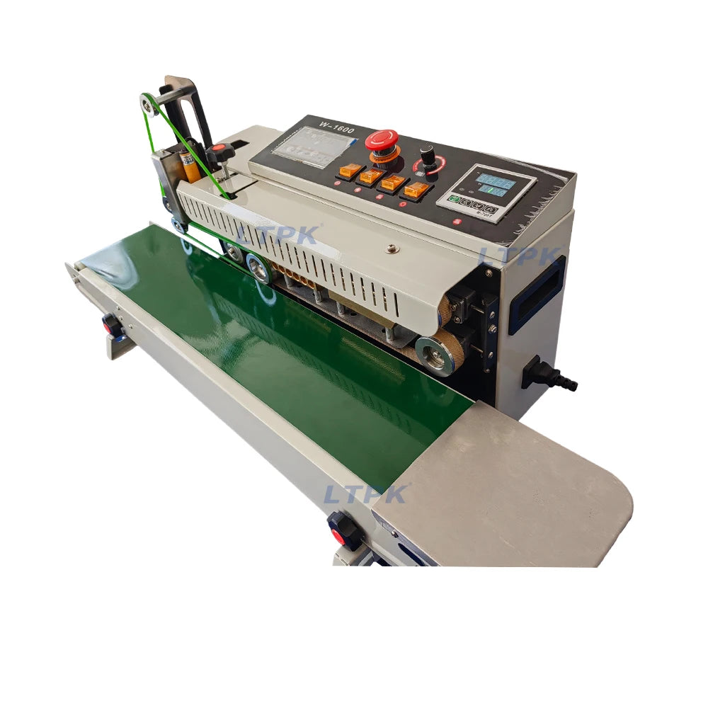 Semi Automatic Expiry Date QR Code Inkjet Printer Plastic Aluminum Foil Kraft Paper Bag Continuous Band Sealer Sealing Machine