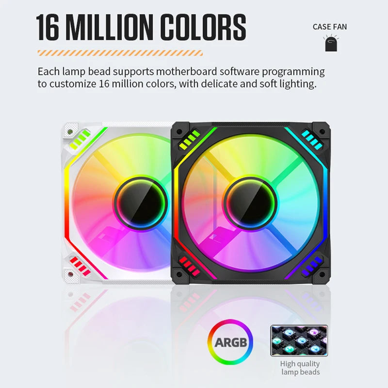 Lovingcool OEM Custom 12025 RGB Gaming PC Computer Fan 12v Cooler Fan Plastic RGB Cooling Fan Radiator for Computer Case