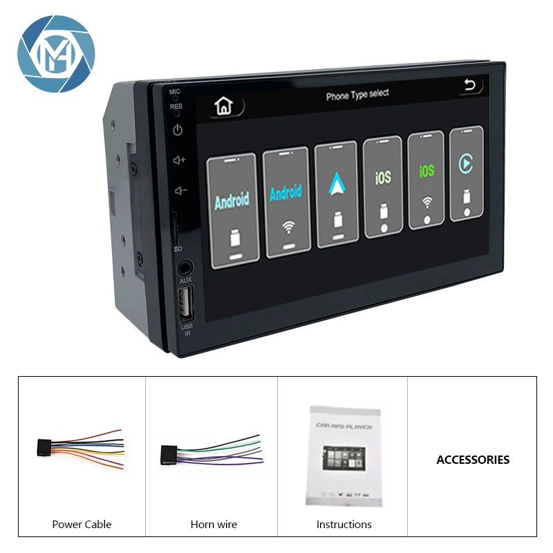 High Quality Universal 2 Din 7inch Capacitive Touch Screen Mp5 Player Car Stereo WiFi GPS BT CarPlay Amplifier Handsfree 7031