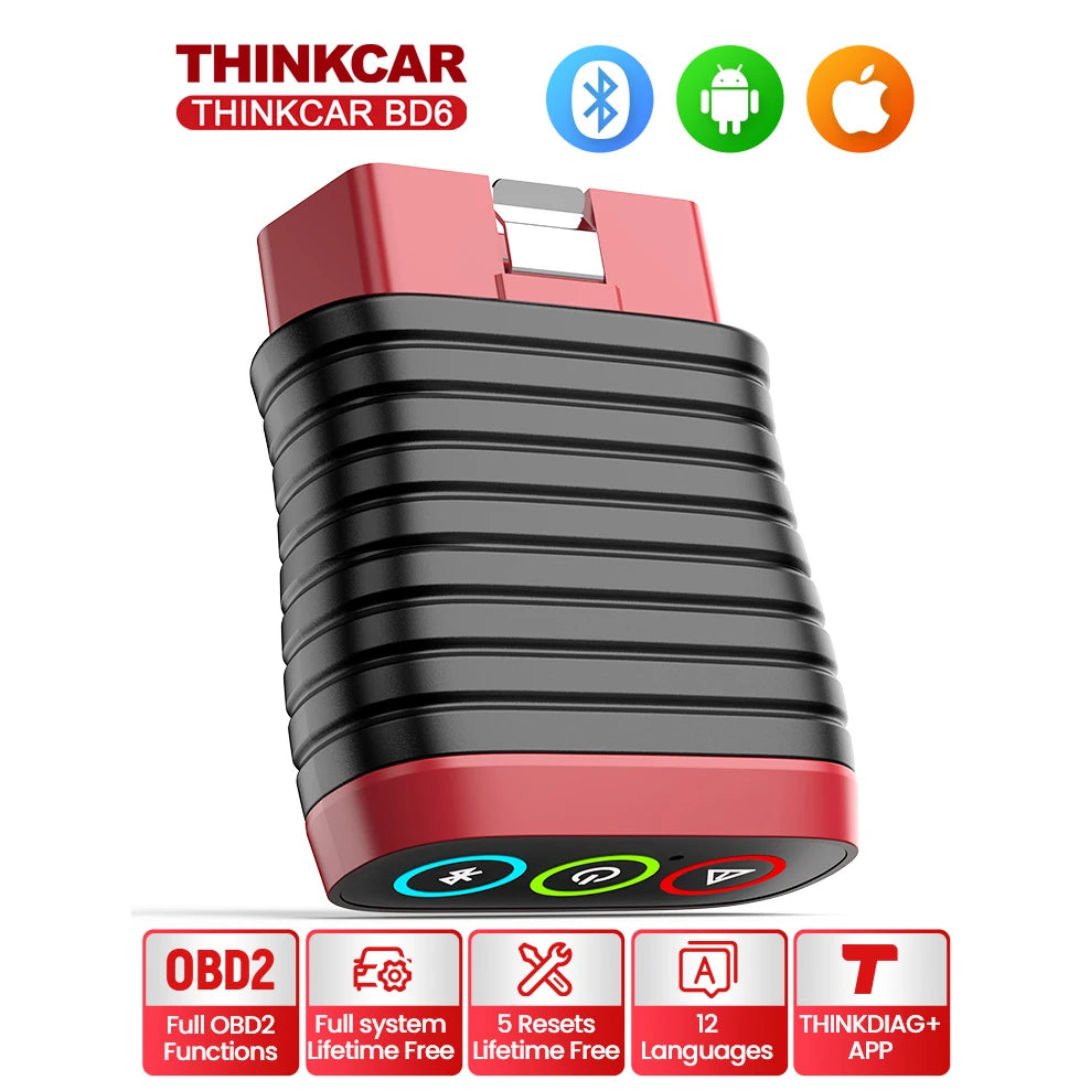 THINKCAR BD6 Auto All System Diagnostic Tool 5 Reset Lifetime Free Update Obd2 Scanner for 120 Car Brands IOS & Android
