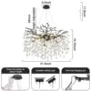Modern Chandeliers for Dining Room Black Round Tree Branch Crystal Chandelier Adjustable Antique Vintage for Living Room Light