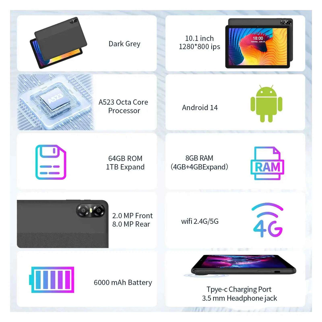 Hot Selling OEM 10 Inch Android Tablet PC Keyboard Touch Screen 5G Network 64GB RAM USB Interface  Original Tablet Education