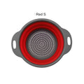 Round Collapsible Colander Silicone Kitchen Fruit Vegetable Washing Basket Strainer Foldable Drainer Kitchen Gadgets Tools
