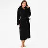 Free Shipping Women s Sleepwear Robe Longue Embroidery Robe Bulk Robes Heavy Thin Fleece Pajamas