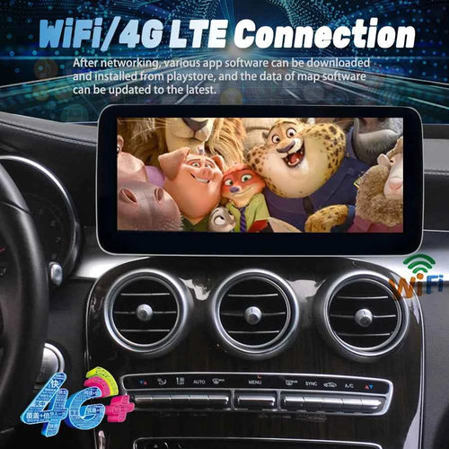 12.3 1920*720 Qled Screen for Benz C Class C200 W205 C250 C180 C260 Android 12 Car Multimedia Video Player Stereo GPS CarPlay