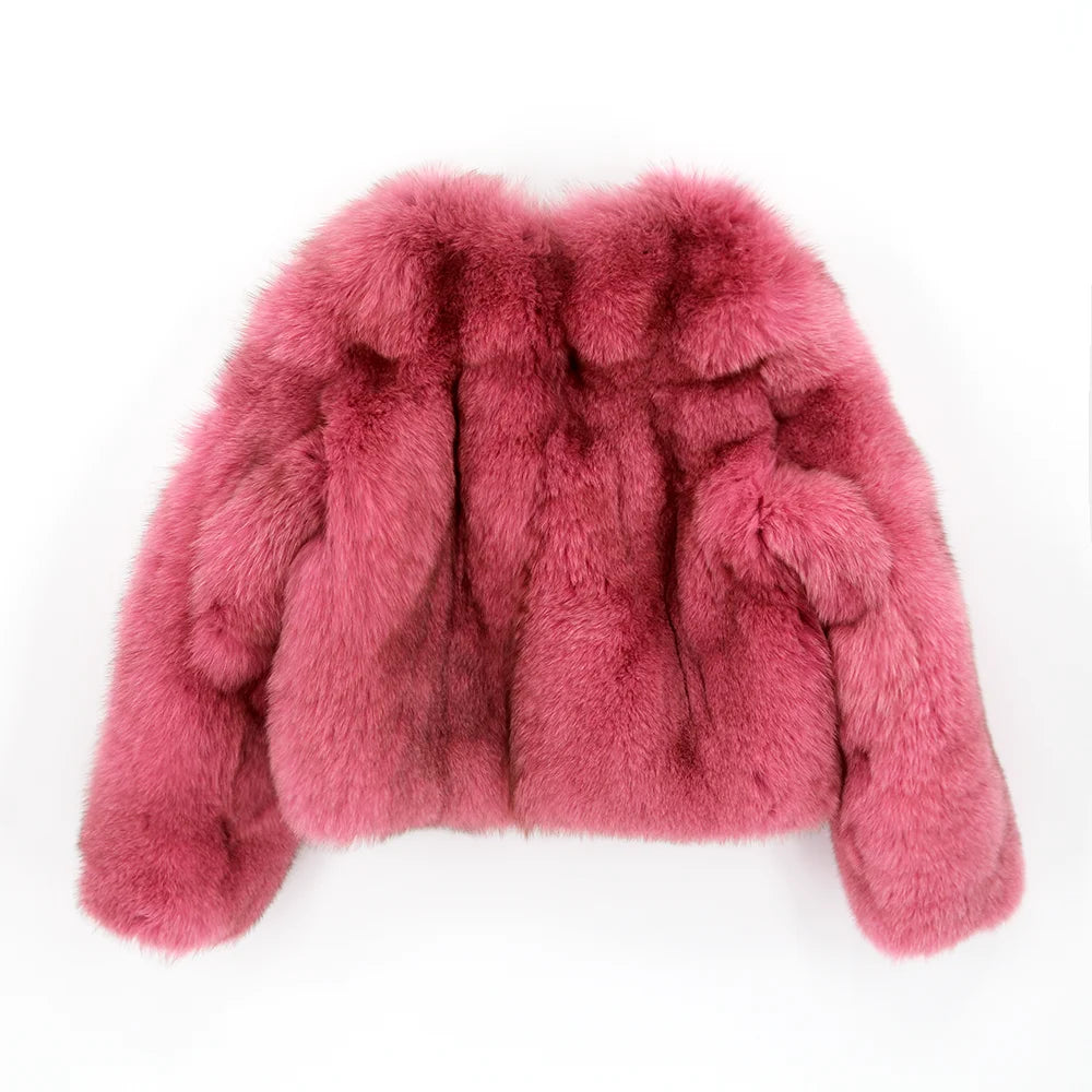 QIUCHEN QC22092 2022 Women Casual Stylish New Trend Regular Real Golden Island Fox Fur Winter Warm Thick Jacket High Quality Fur