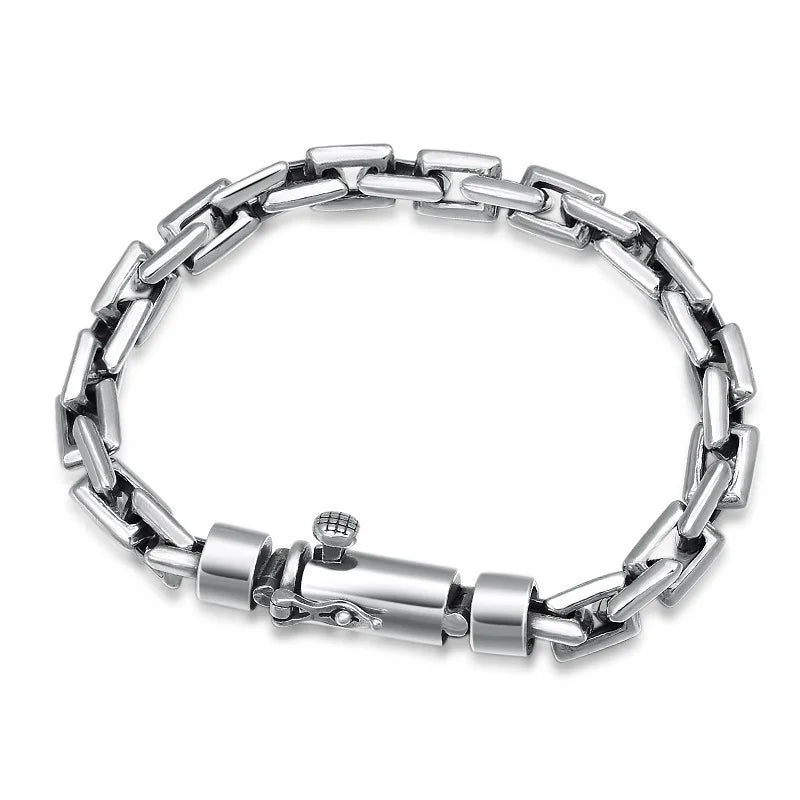 BOCAI Trendy Simple 6MM Collarbone Link New 6MM Necklace Chain for Men & Women Sweater Casual Outfits S925 SilverJewelry
