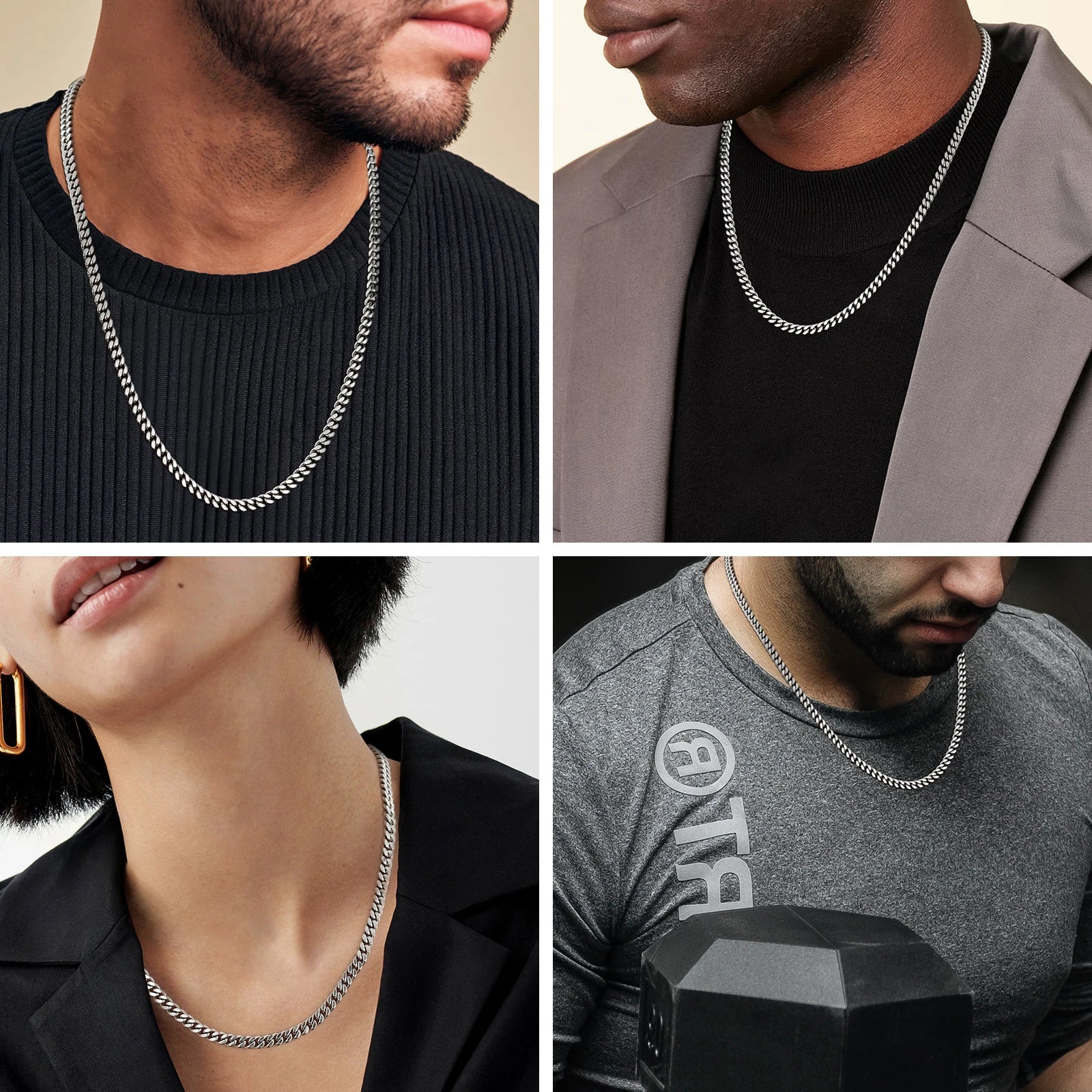 Free Shipping USA 14k Gold Plated Stainless Steel 5mm Miami Cuban Link Chain Women Waterproof Jewelry Wholesale Mens Necklace