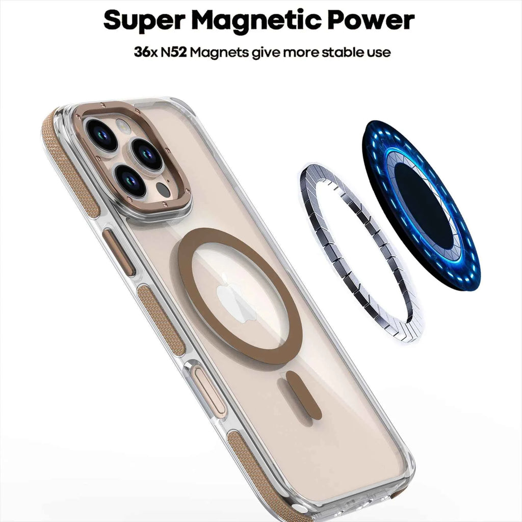 Muti Color Shockproof Clear Mobile Phone Cases Full Protection Magnetic Tpu+Pc Material Phone Cover for Iphone11-16 Series