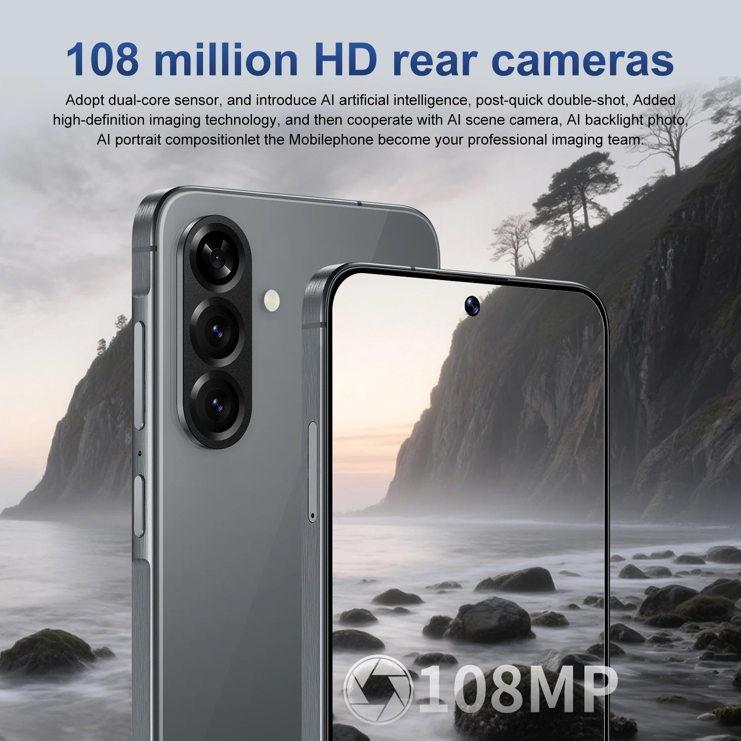 Brand New A56 5G Smartphone 7.3 Inch Face Unlock 16GB+1TB Android 14 72+108MP HD Camera Dual Card Shockproof CDMA Gaming Phone