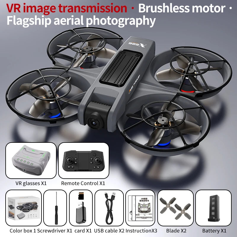 NEW X226 VR RC Quadcopter Optical Flow Positioning Mini Dron FPV Dron 4K HD Dual Camera Aircraft Brushless Motor WIFI 2.4G/5G