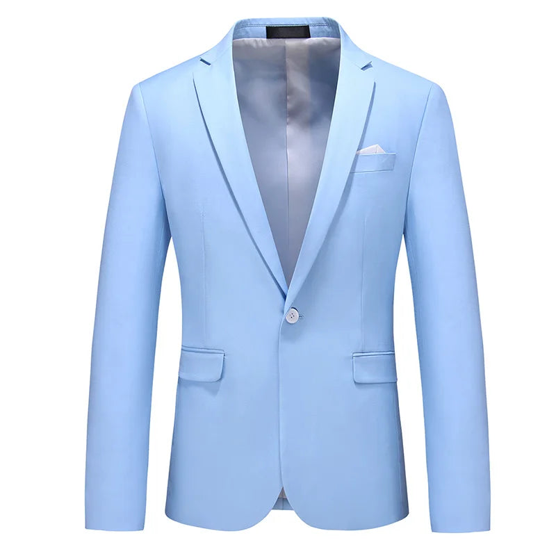2026 New Men Blazer Coats Casual Business Blazer Jacket Fashion Mens Formal Wedding Blazers Plus Size M-6Xl Solid White Black