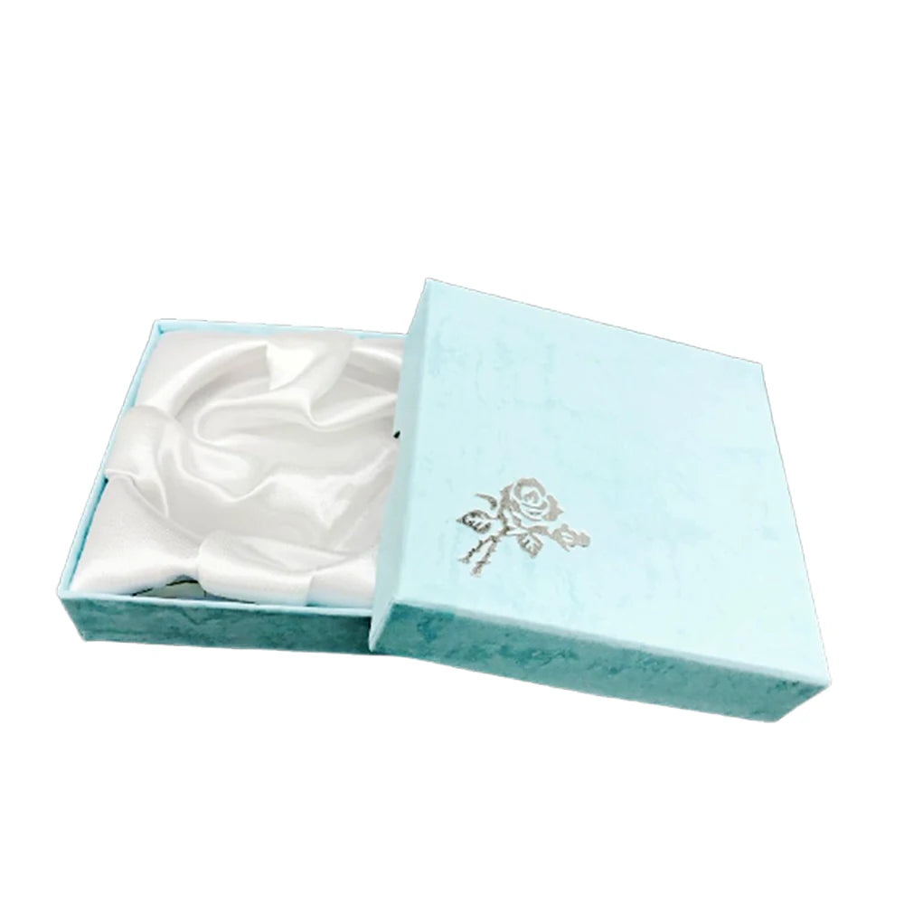 Square Rose Printed Jewelry Packaging Box Bracelet Necklace Storage Case Cardboard Gift Box Jewelry Organizer Case