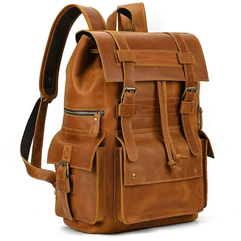 2025 New Arrivals Leather Backpack For Men Male Genuine Leather Laptop Travel Backpack 17 Inch Daypack Shoold Bag Men Male Large