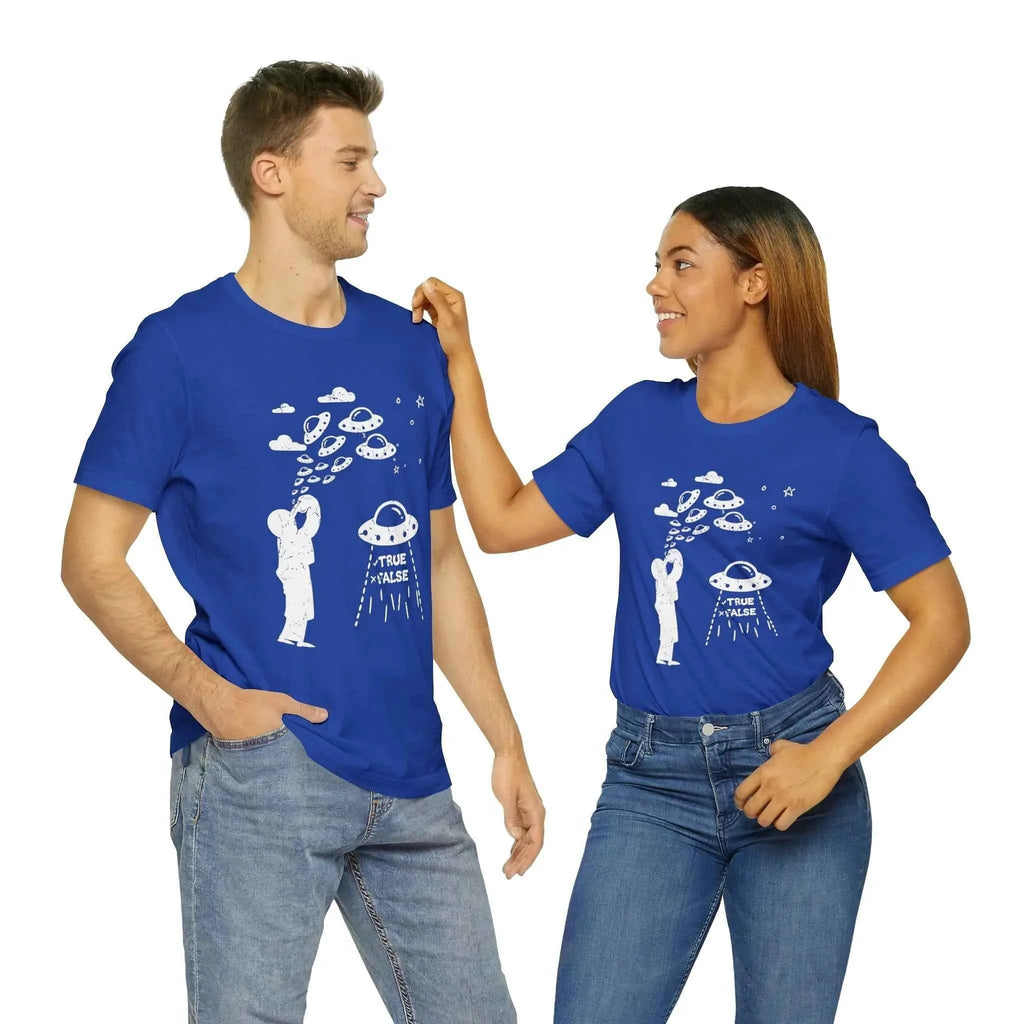 W2B True Royal Unisex Cotton T-Shirt Men's & Women's 'Are Aliens Real?' Graphic Design