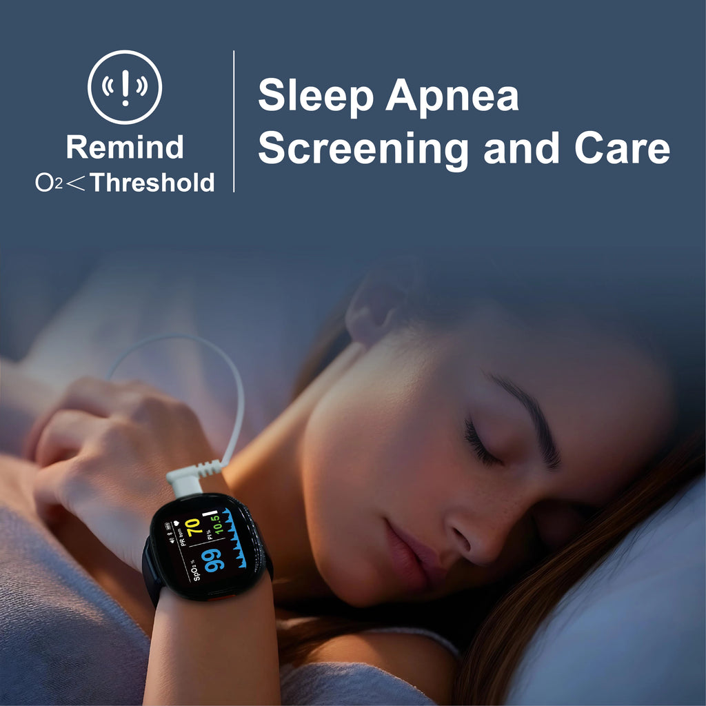 Sleep Monitor Blood Oxygen Pressure Health Monitoring Device Bluetooth Apnea Detection Electricity Color OLED Screen