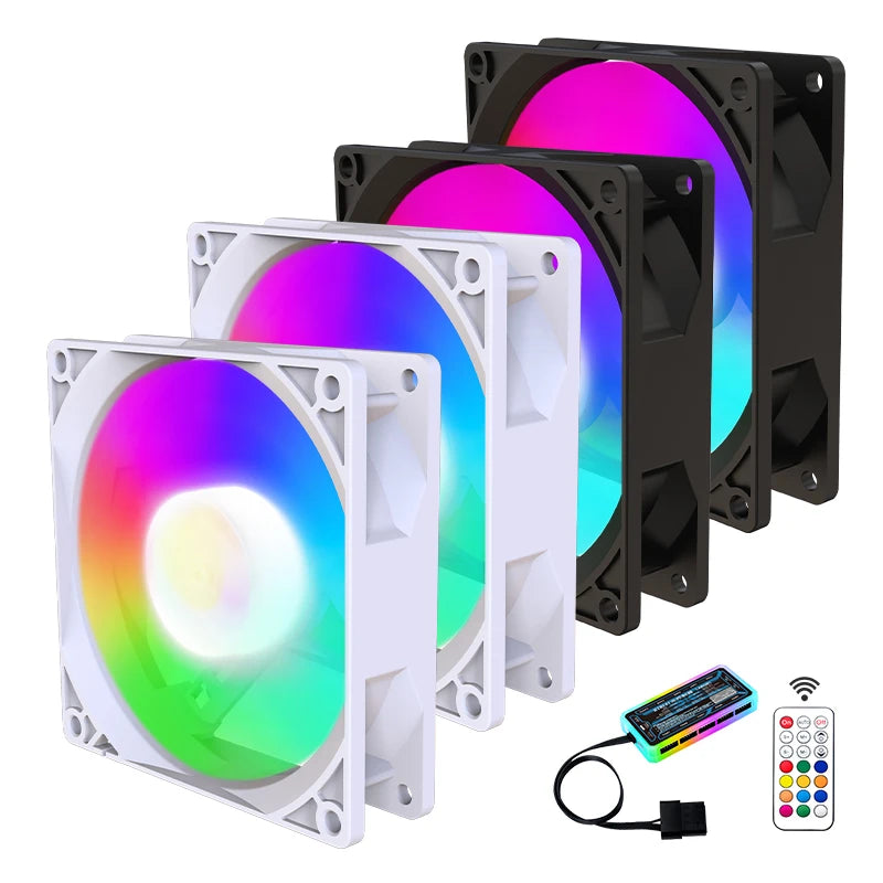 Lovingcool Computer PC Case Fan 12cm PC Luminous Led Cooling RGB Silent LED Plastic Cooling Fan for Computer Case