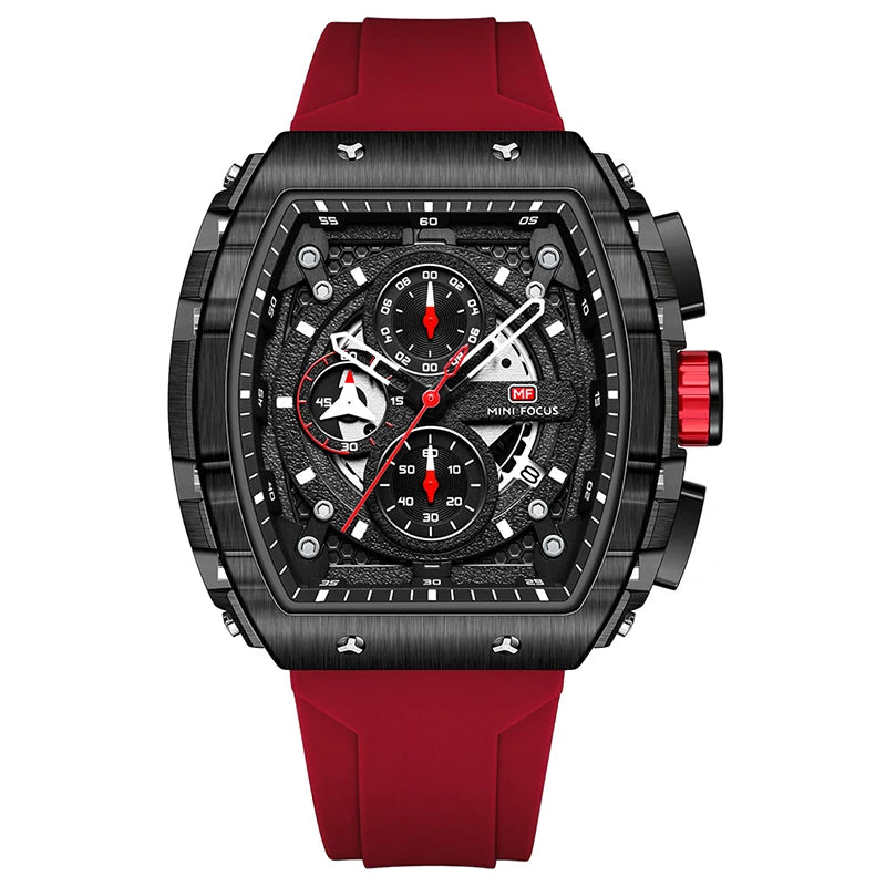 MINI FOCUS 0399 New Silicone Men Watch Business Casual Calendar Quartz Watches Sport Waterproof Luminous Men's Wristwatches