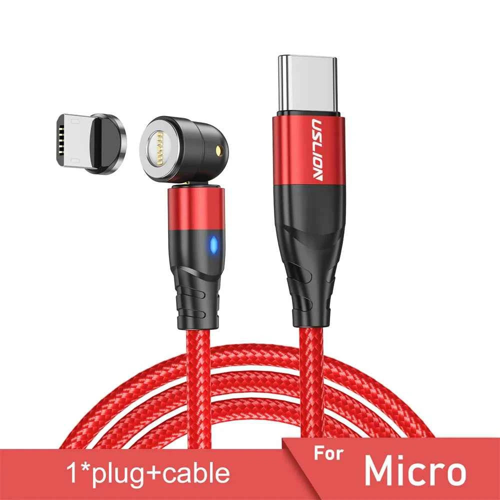 USLION PD 60W Magnetic Fast Charging Cable for iPhone 15 Pro Max Xiaomi 14 Oneplus 12 POCO X6, USB C to Type C Mirco Data Cord