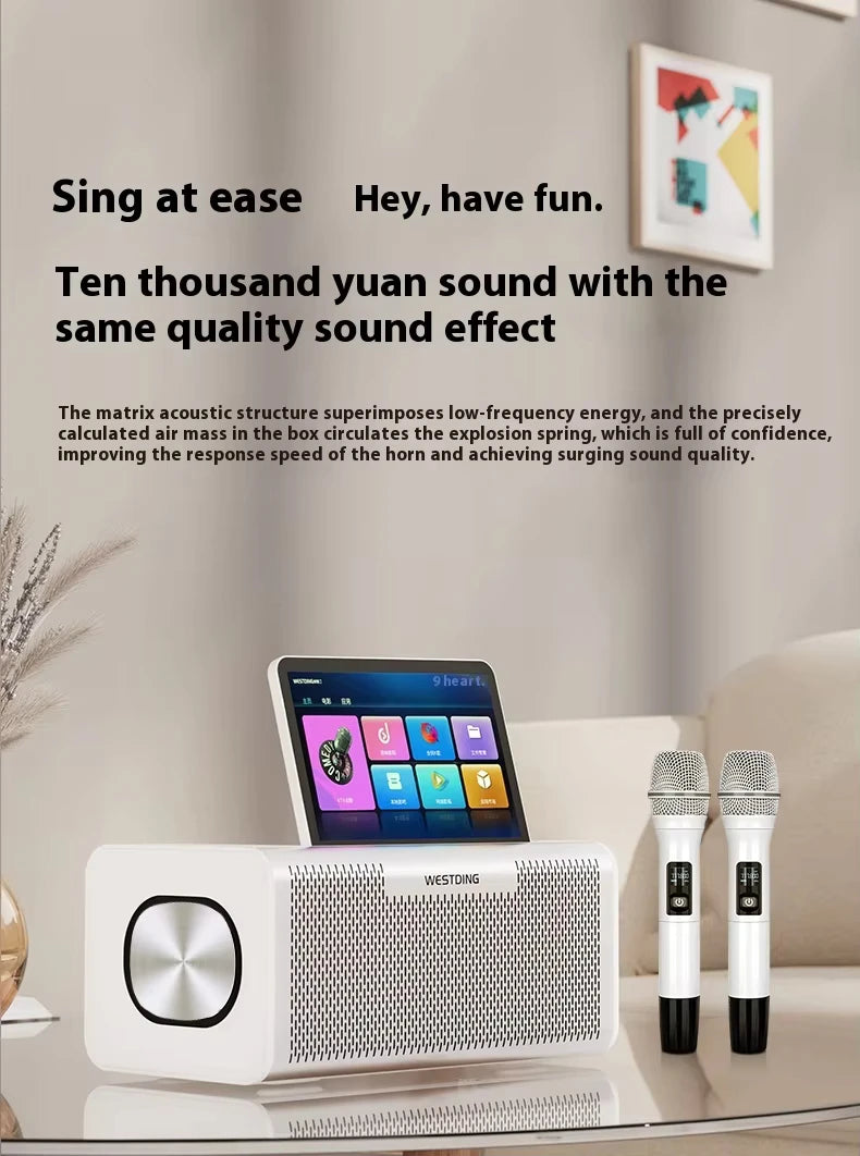 2025 Professional Android All-in-One Home Theater Player Touch Screen Karaoke System with Sound & Song Jukebox for Indoor Use
