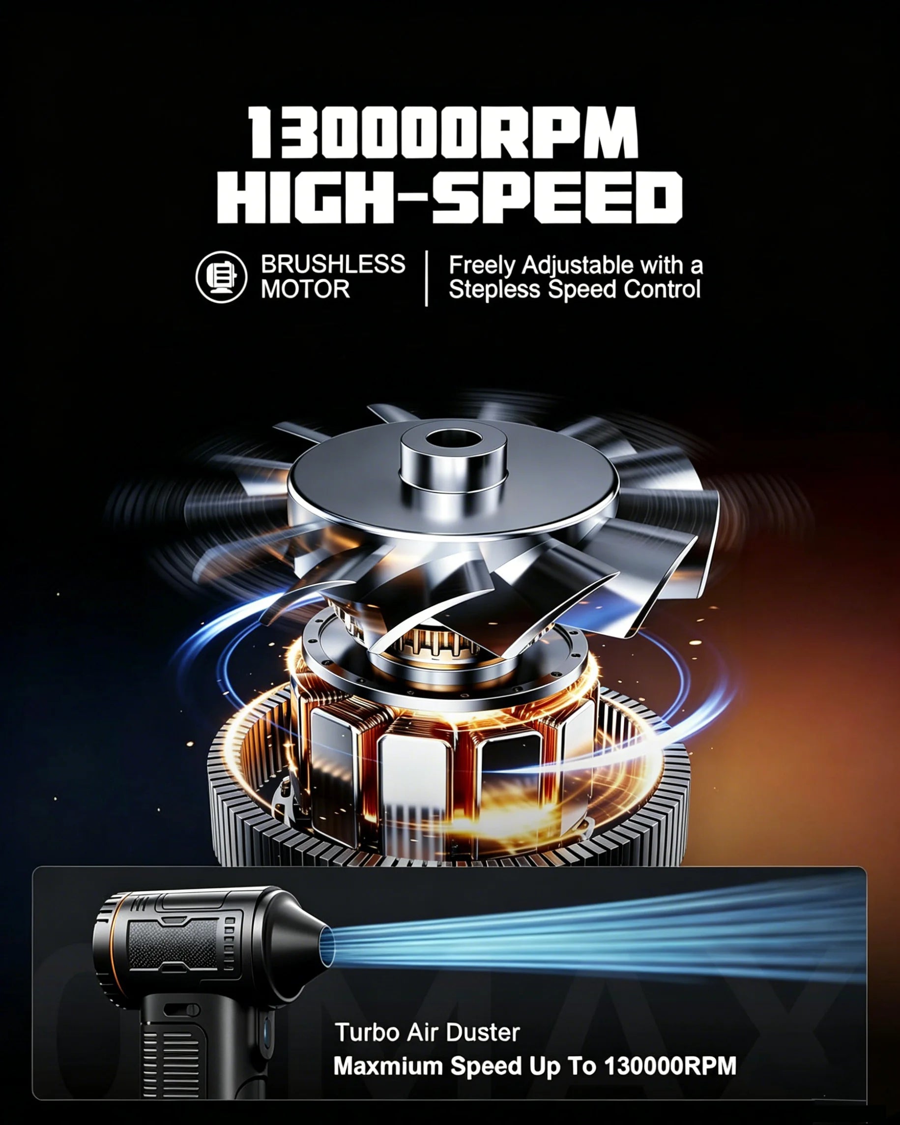 Turbo Jet Fan Air Duster 120000RPM Electric Air Blower Mini Jet Turbo Compressed Air Rechargeable Turbo Jet Fan