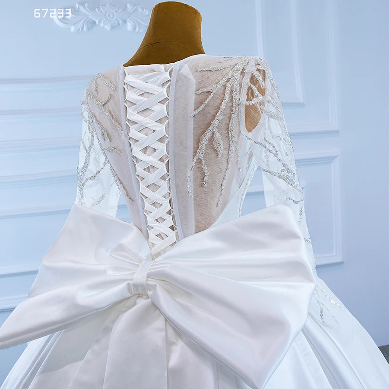 Jancember RSM67233 Ball Gowns for Women Wedding Gowns Dress Bridal Long Sleeve