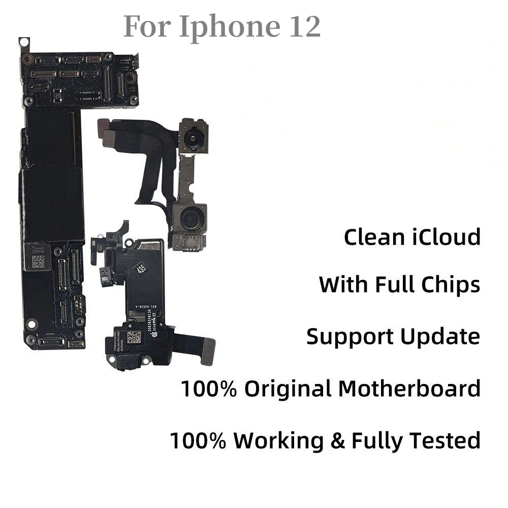 iPhone 12 12 Pro Max 64GB/128GB/256GB Logic Board With/without Face ID Mother Board Unlocked Used 1 Year Warranty