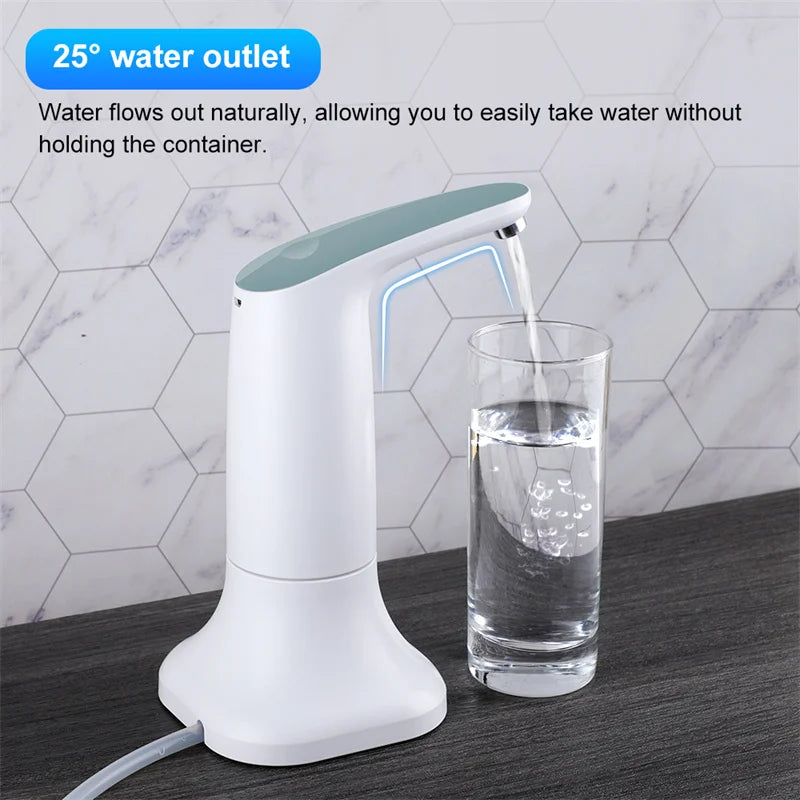 New Electric Smart Water Bottle Dispenser Portable Automatic Drinking Water Pump with Base LED Night Light Device