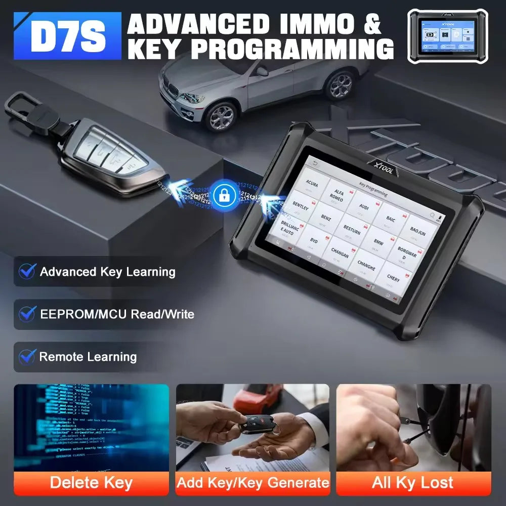 2024 XTOOL D7S OBD2 Car Automotive All System Diagnostic Tool  ECU Coding Key Programmer Auto Vin with 36+ Reset Function