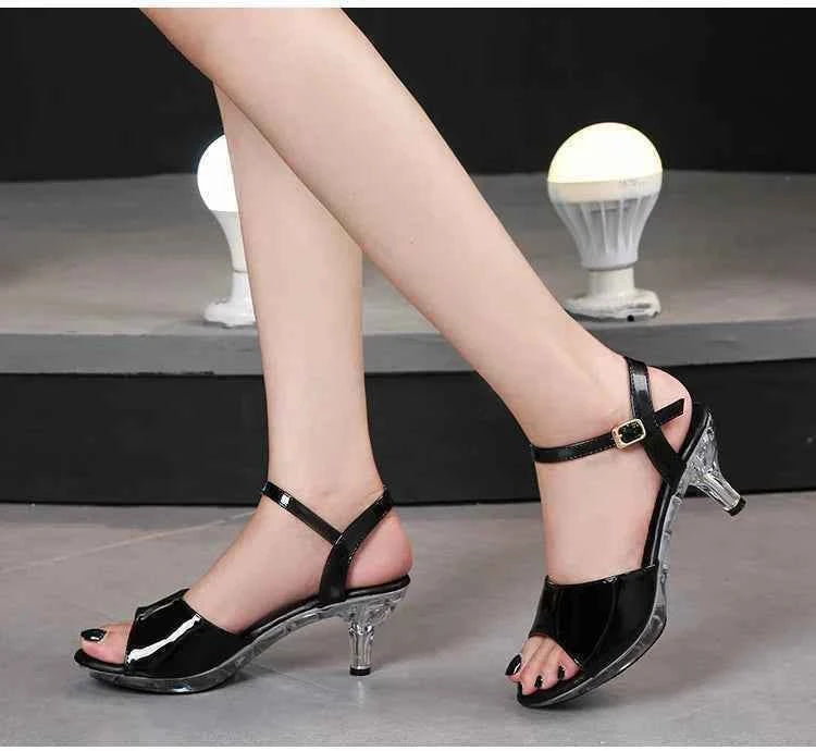 Sandals Women Shoes Big Size 43 Thin Heels Summer Candy Color Peep Toe High Heels Sexy Nightclub Party Slides Cross-Strap Shoes