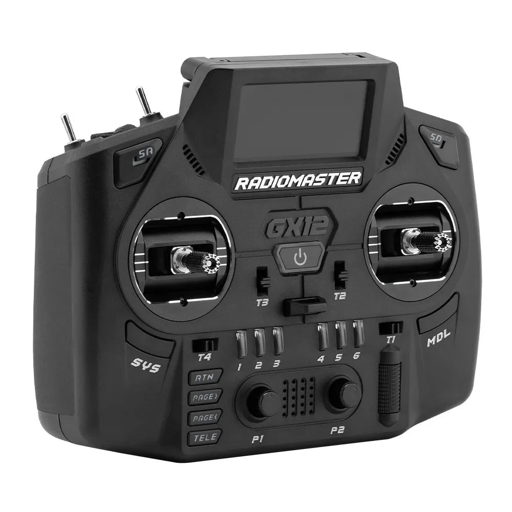 IN Stock Black Radiomaster GX12 1000HZ 3D Digital CNC Hall Gimbal Dual Band Antenna Gemini XROSSBAND EXpressLRS Radio Controller