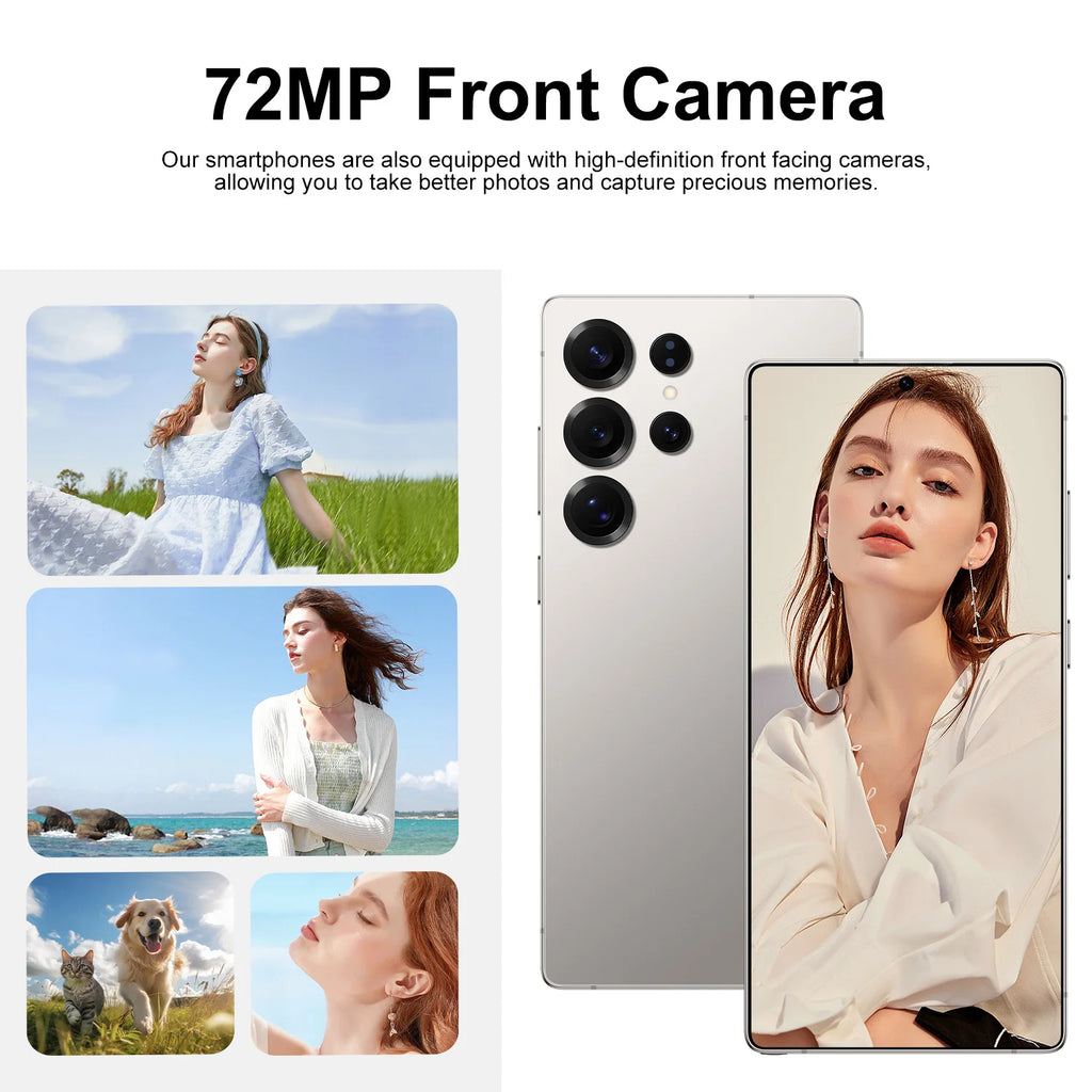 2025 New Ultra S25 Phone Personalized Logo 7.3Inch 16GB+1TB 4G 5G Smartphones Stylus Face ID AI French Spanish Deca Core