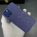 OEM ODM Customise Personalized New Funda De Cuero Ostrich Leather Cell Phone Cases for Iphone 11 13 14 Pro Max Manufacturer