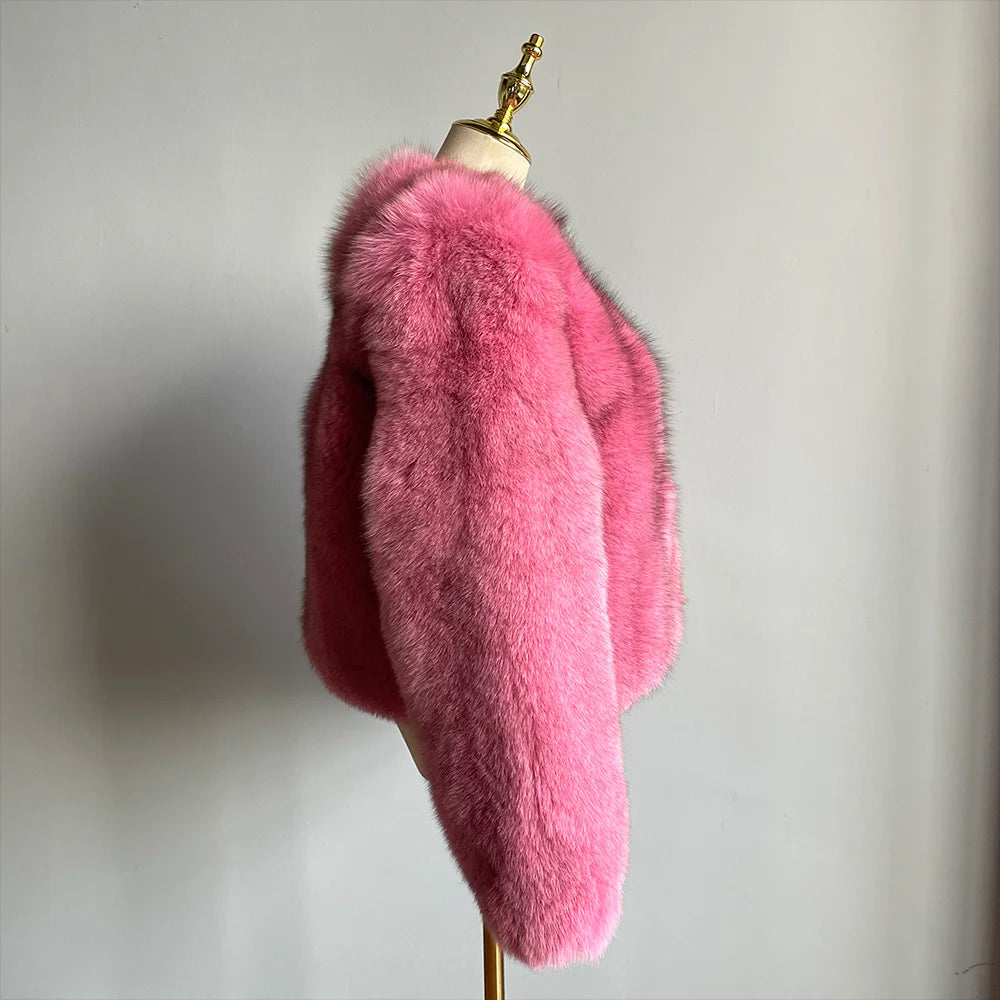 QIUCHEN QC22092 2022 Women Casual Stylish New Trend Regular Real Golden Island Fox Fur Winter Warm Thick Jacket High Quality Fur