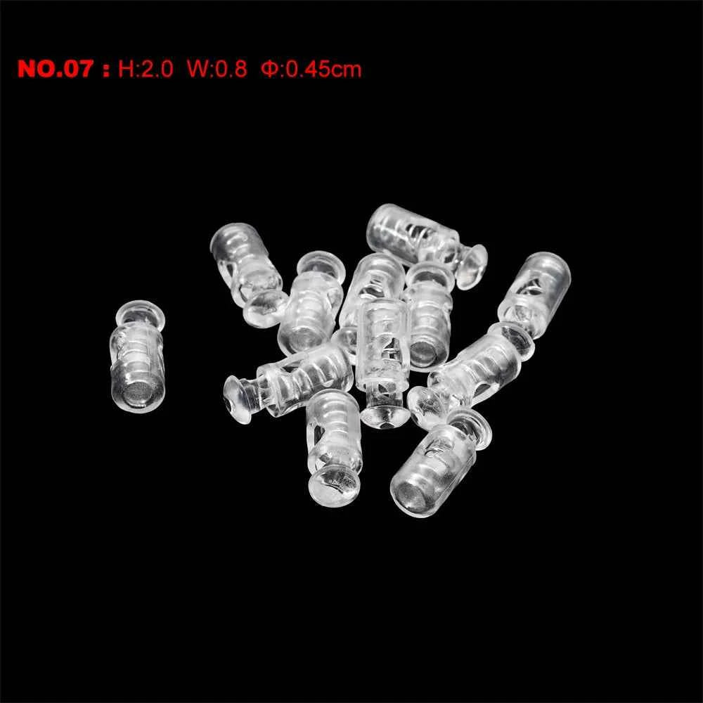 10pcs Cord Lock Plastic Stopper Cord Ends Toggles Clip Buckle Transparent Clear Frost For Shoelace Clothing DIY Bag Accessories