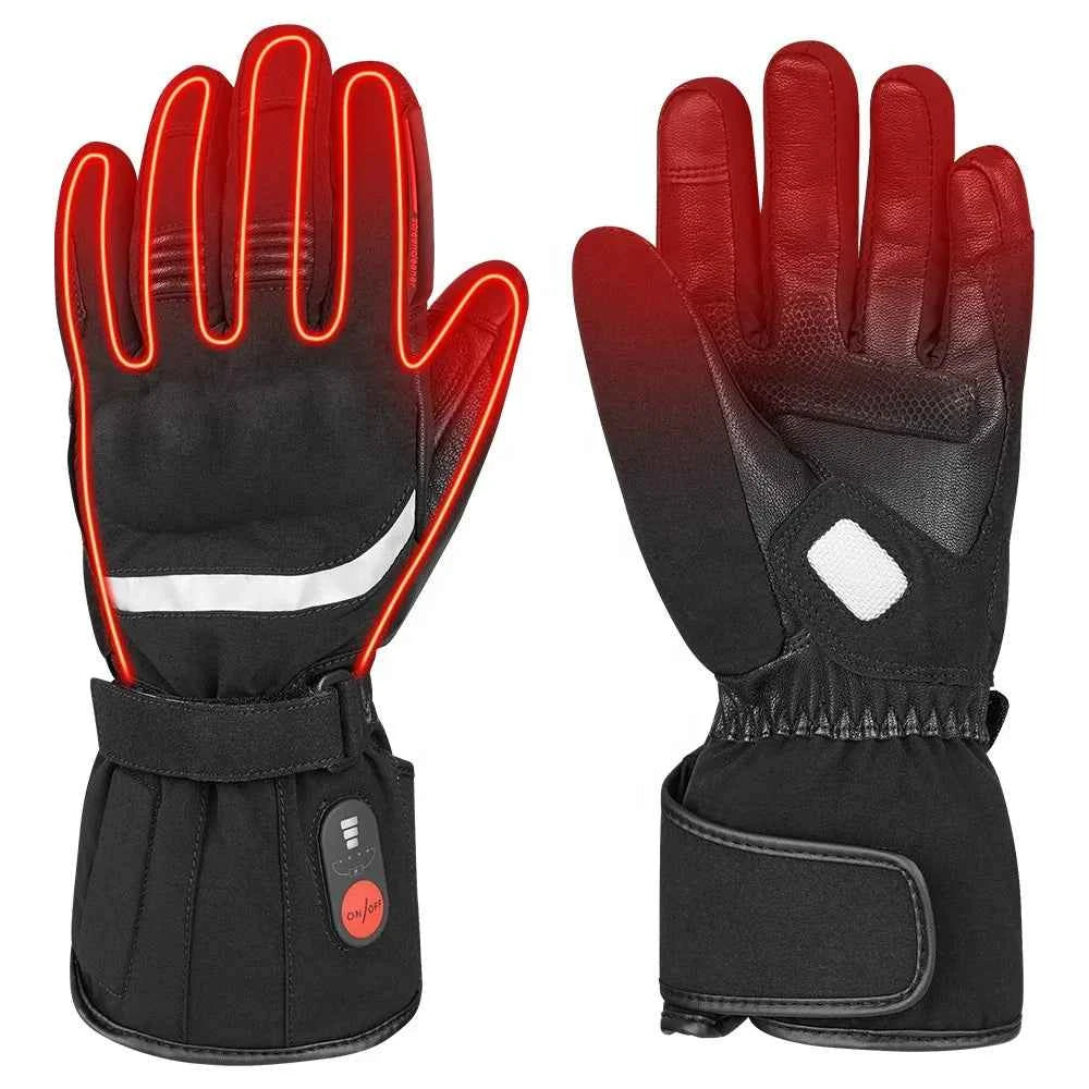 Battery Powered Motorcycle Gloves Adjustable Temperature Heated Motorcycle Gloves for Winter Riding