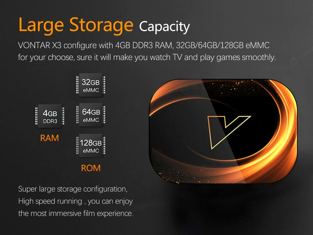 VONTAR X3 4GB 32GB 8K TV BOX Android 9 Smart Android TVBOX 9.0 Amlogic S905X3 Wifi 1080P BT 4K Set Top Box media player