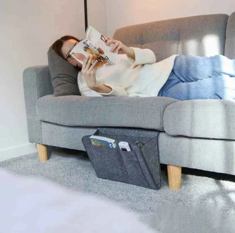 Storage Hang Bag Felt Dormitory Bed Sofa Bedroom Carpet Store Content For CD Magazines, Stationery Pad Mobile Phones Sundries