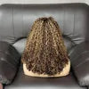 Factory Price Sdd Unprocessed Natural Black Raw Indian Hair,14Inches Pixie Curly 13X4 Frontal Transparent Lace Bob Wig Drop Ship