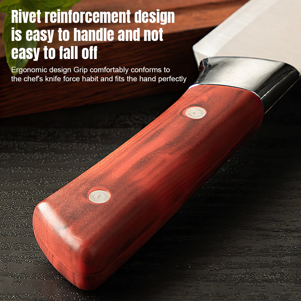 4pcs Hand Forged Butcher Knife Set-Kiritsuke Knives,Meat Cleaver Knife,Boning Knives,Butcher Knives 5Cr15MoV Steel Chef Knife