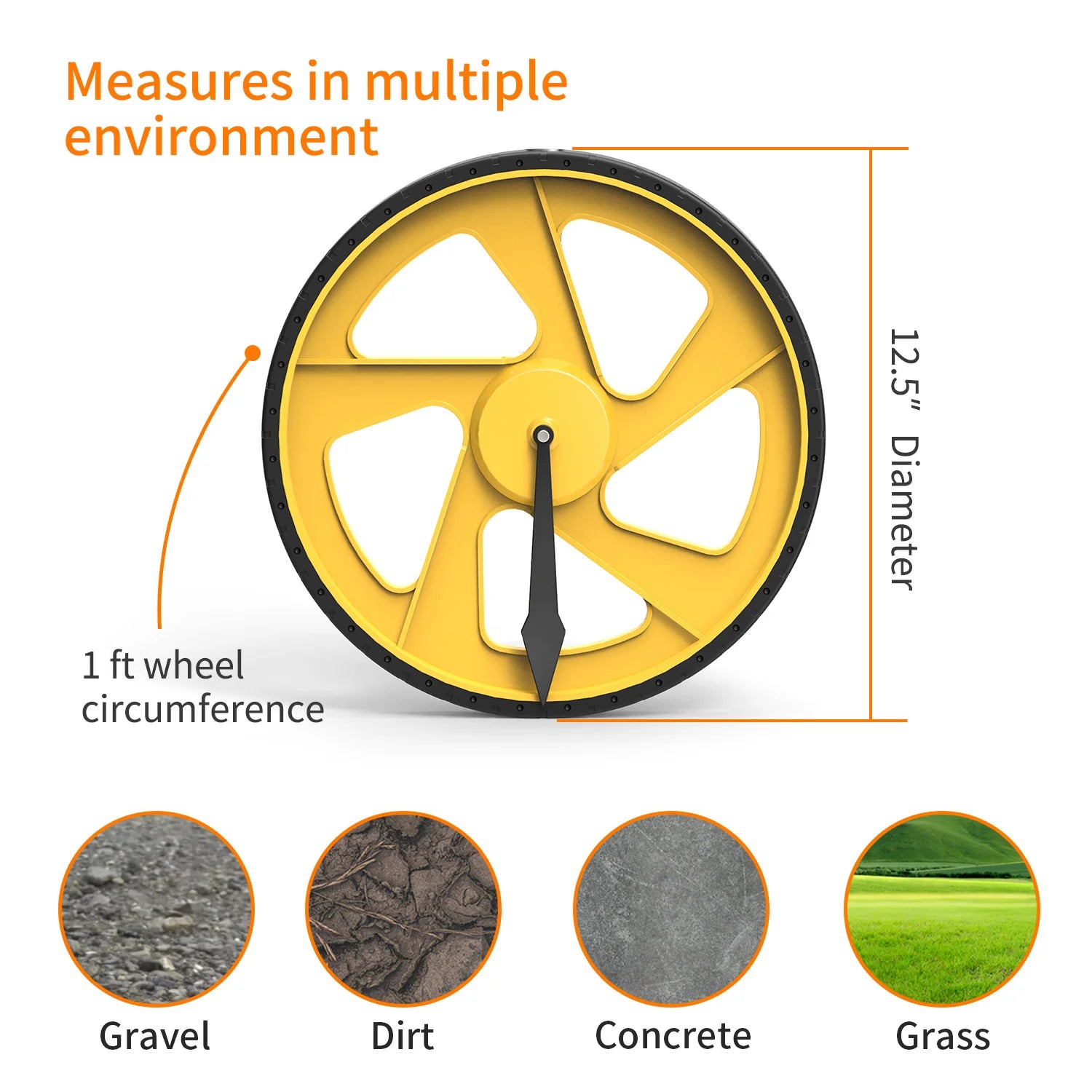 318mm Telescopic Digital Distance Length Walking Metric Feet Measuring Big Wheels Roller