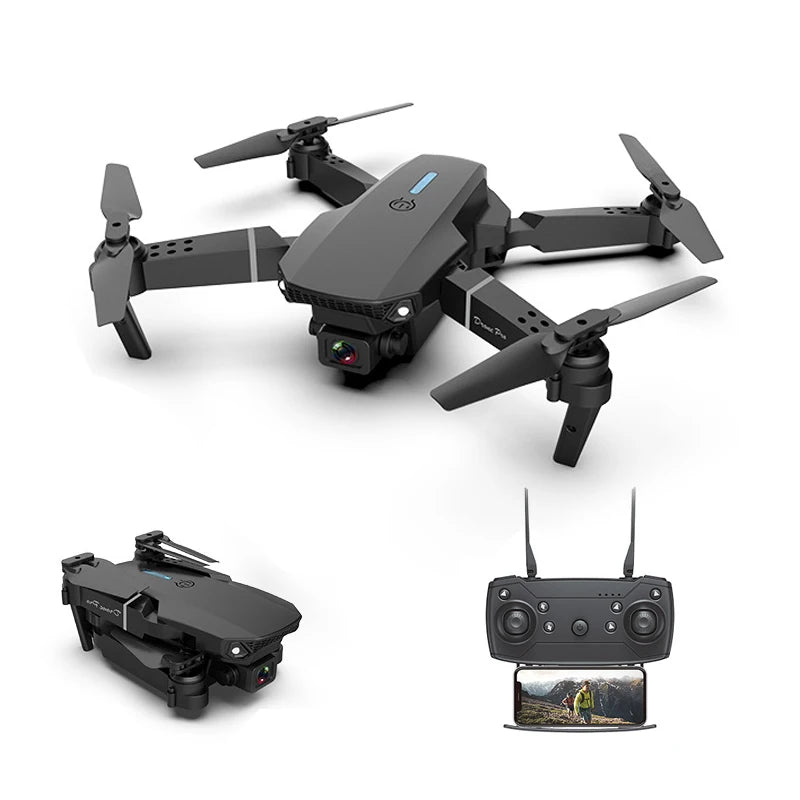 E88 Pro Drone With Wide Angle HD 4K Dual Camera Height Hold  Wifi RC 100 Meters Foldable Quadcopter Dron Toys