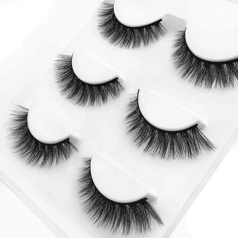 SHIDISHANGPIN 3 pairs 27 styles 3D Faux Mink Hair Soft False Eyelashes Fluffy Wispy Thick Fake Lash Handmade Eyelash Eye Makeup